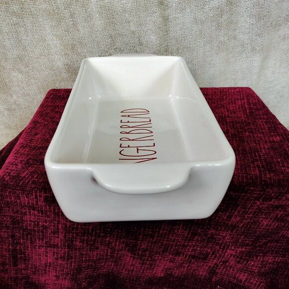 Rae Dunn Gingerbread Ceramic Loaf Baking Pan NWOT - Picture 4 of 6